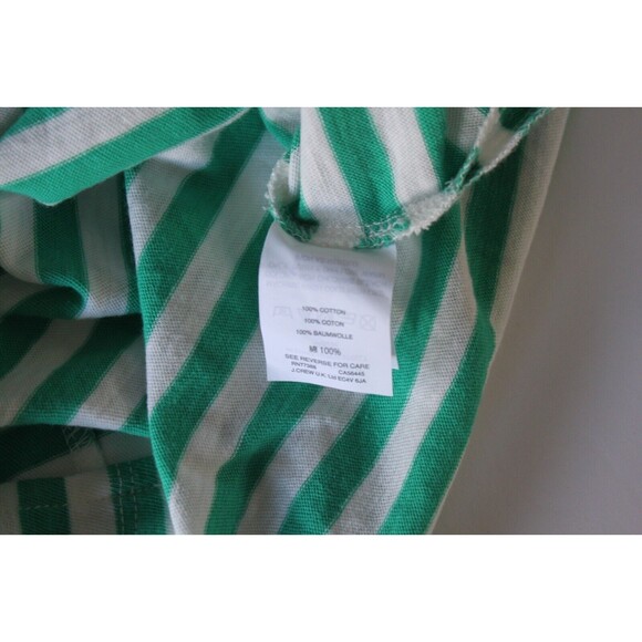 J. Crew Striped Tie Shoulder Dress Size L Green & White Stripes 100% Cotton - Picture 8 of 12